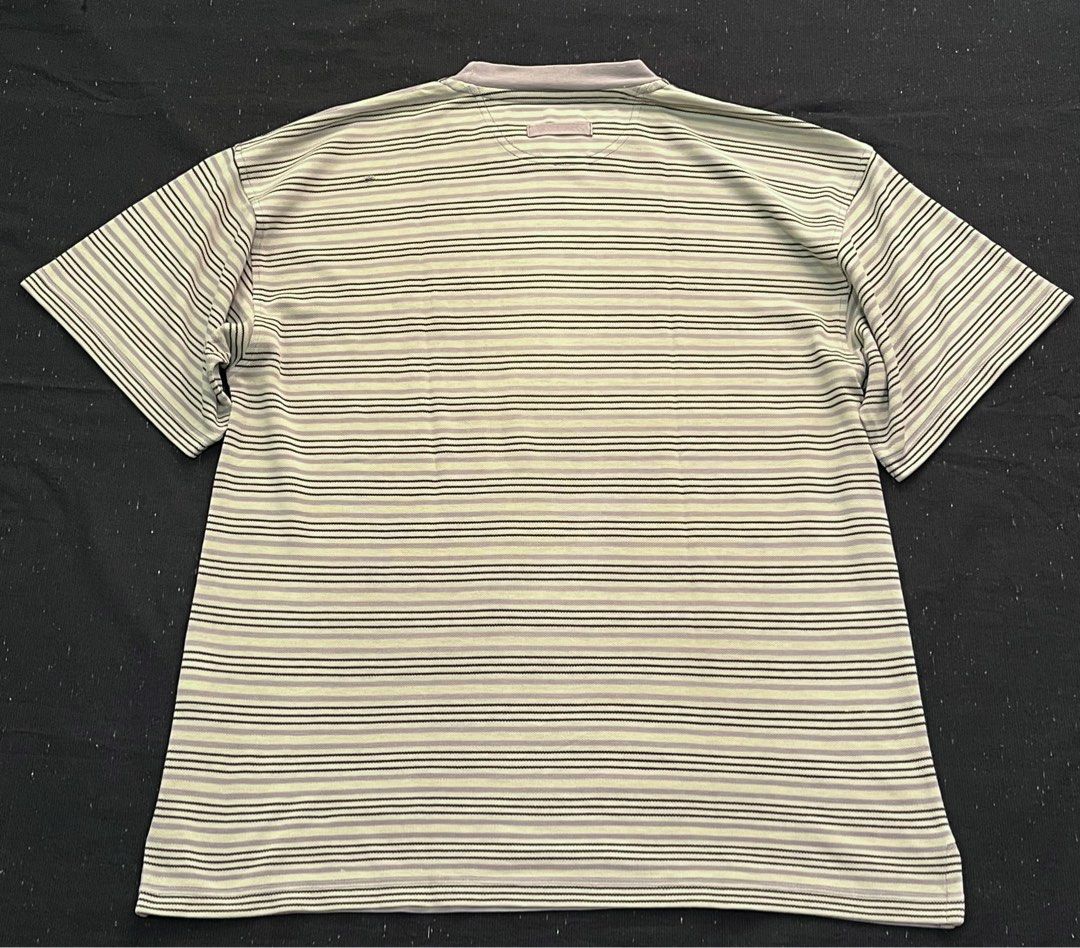 Reebok Striped Cream Shirt (Category: Tshirts & Polo Shirts ) located in Bay. Submitted by thrift2memorylane (Listing ID 1396596570, Image 2). Description: Black Fade Cargo Shorts With Drawstring Waist Issue: Stain / Pinhole Color rate: 10/10 Condition: Good Size: L on tag (30 x 22.5 in) 200 + sf Location: Laguna Dm Note: Color may vary due to camera and lighting.