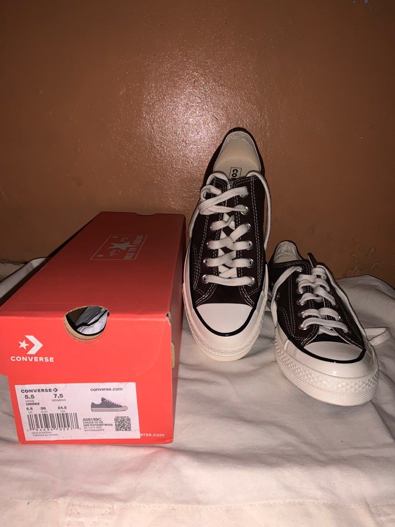 Sepatu Converse Chuck 70 OX Dark Root/Egret, Fesyen Pria, Sepatu