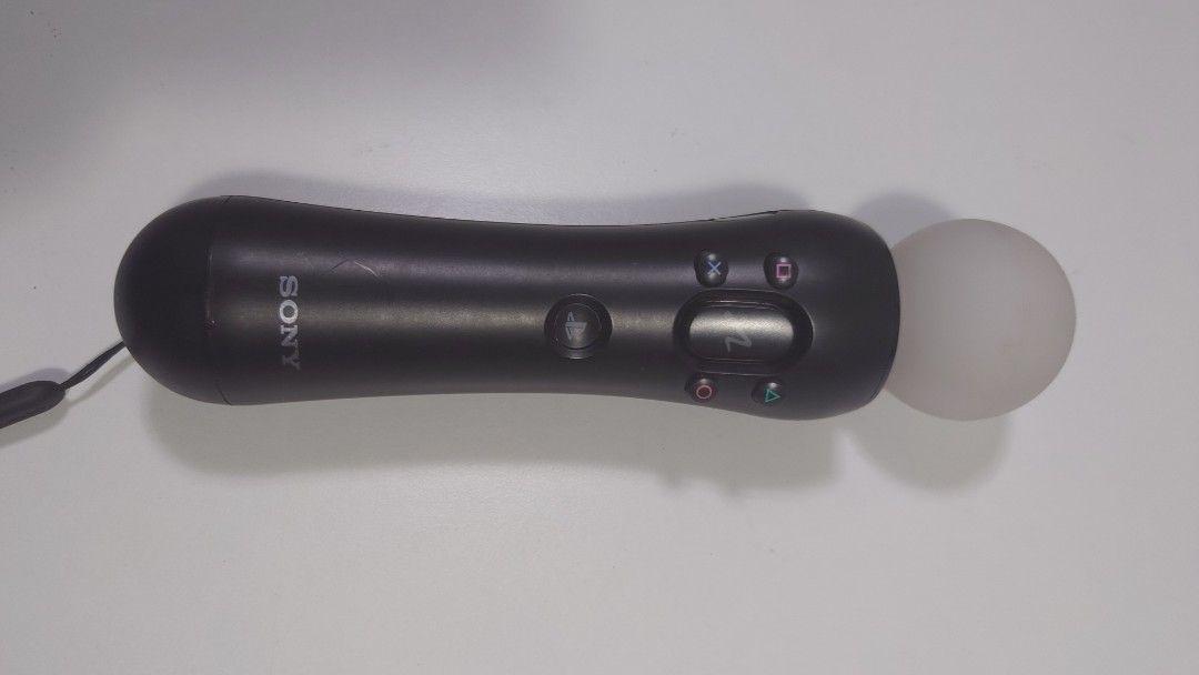 Sony Playstation Move Controller (Category: Controllers) located in Makati City. Submitted by ppomidyar (Listing ID 1396550462, Image 2). Description: - For the PlayStation 3, it was later adopted for the PlayStation 4 and PlayStation 5 - Built-in sensors: Equipped with a three-axis gyroscope and a three-axis accelerometer, the Move tracks the angle and rotation of your hand. - Vibration feedback: The controller provides immersive haptic feedback