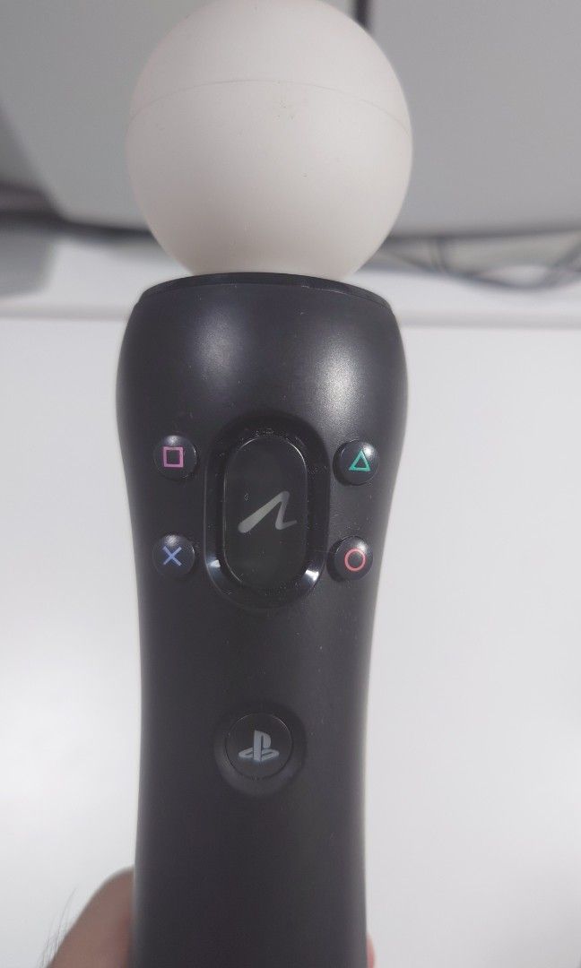Sony Playstation Move Controller (Category: Controllers) located in Makati City. Submitted by ppomidyar (Listing ID 1396550462, Image 1). Description: - For the PlayStation 3, it was later adopted for the PlayStation 4 and PlayStation 5 - Built-in sensors: Equipped with a three-axis gyroscope and a three-axis accelerometer, the Move tracks the angle and rotation of your hand. - Vibration feedback: The controller provides immersive haptic feedback