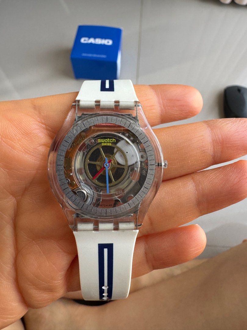 Jam Tangan Swatch Clear Skin 34mm (Free Swatch Strap) Box