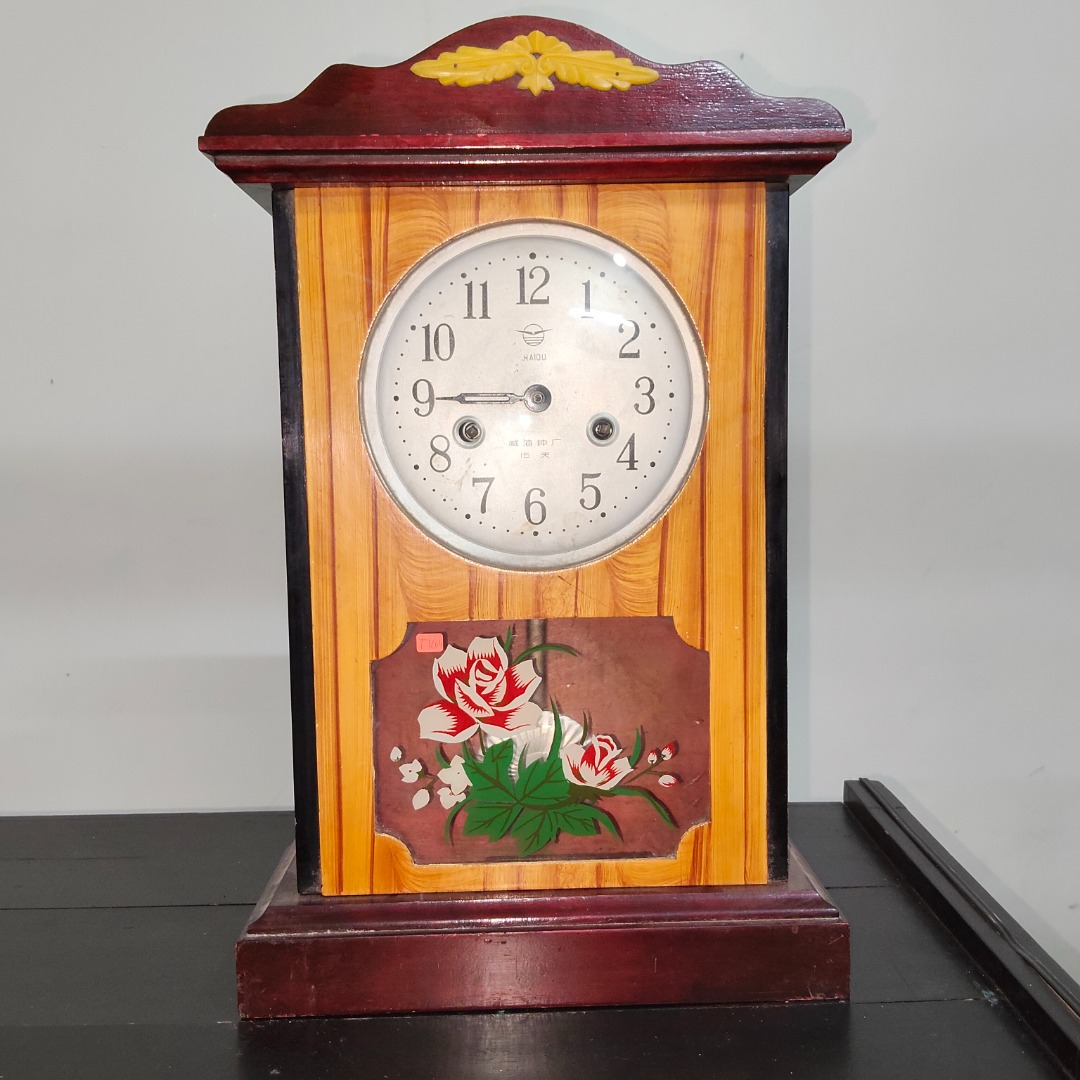 Vintage Wind-up Mechanical Tall Table Clock Antik Jam Antique Home Deco ...