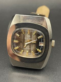 1970s 37mm Vintage Ruby 波浪蓋 上鏈 Swiss Watch64196705059073110
