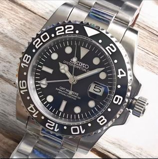 ❮定製❯ Seiko mod   熱賣手錶特價中！限時優惠，快啲入手⌚🔥       採用精工NH34機械機芯   40mm  GMT功能  904L精鋼錶帶    藍寶石玻璃面   附送精美錶盒64227015724802110