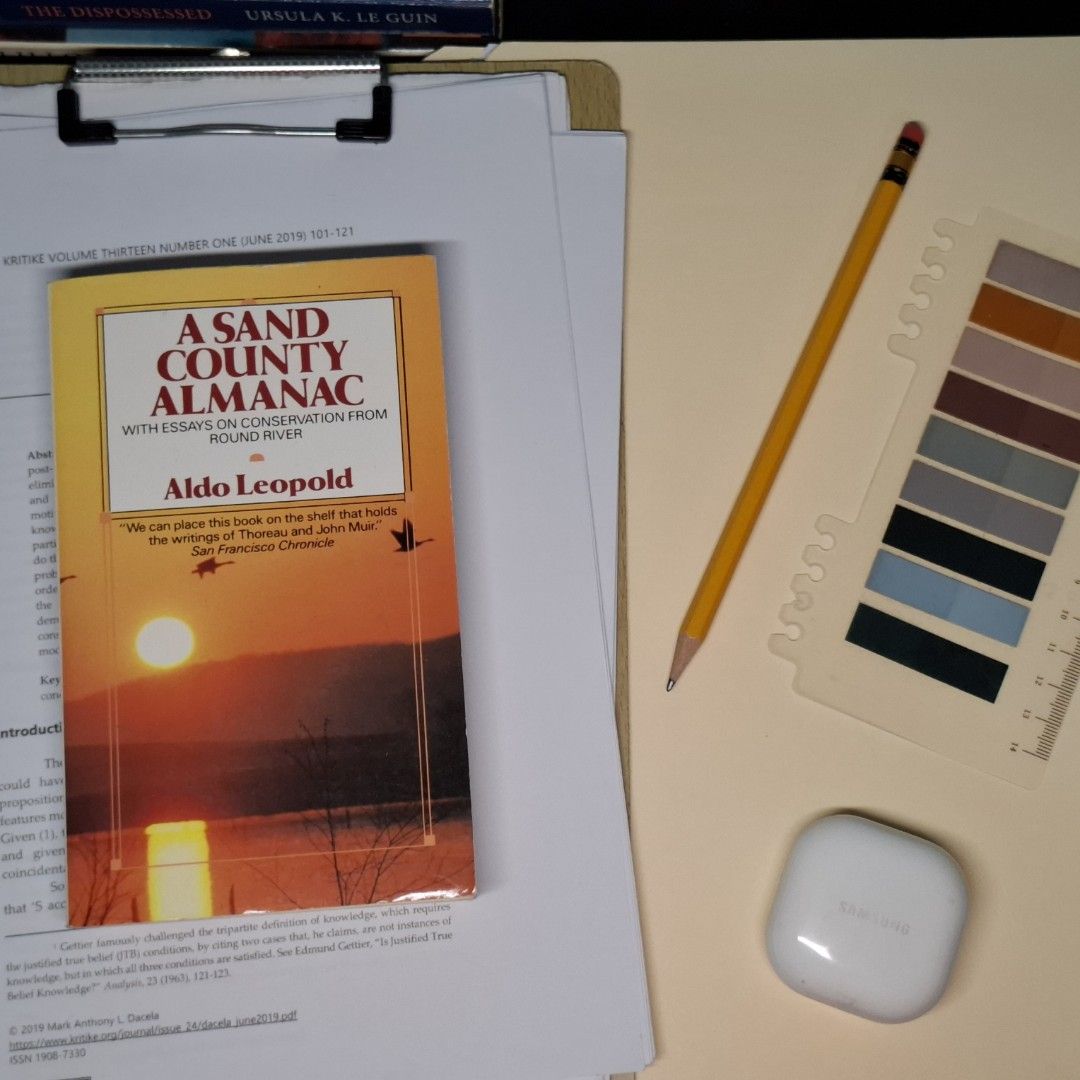 A Sand County Almanac (Category: Storybooks) located in Manila. Submitted by tqilamckngbrd (Listing ID 1396674102, Image 1). Description: Preloved Paperback Also Leopold MOD: J&T/Lalamove (Manila NCR) MOP: GCash Shipping covered by buyer..