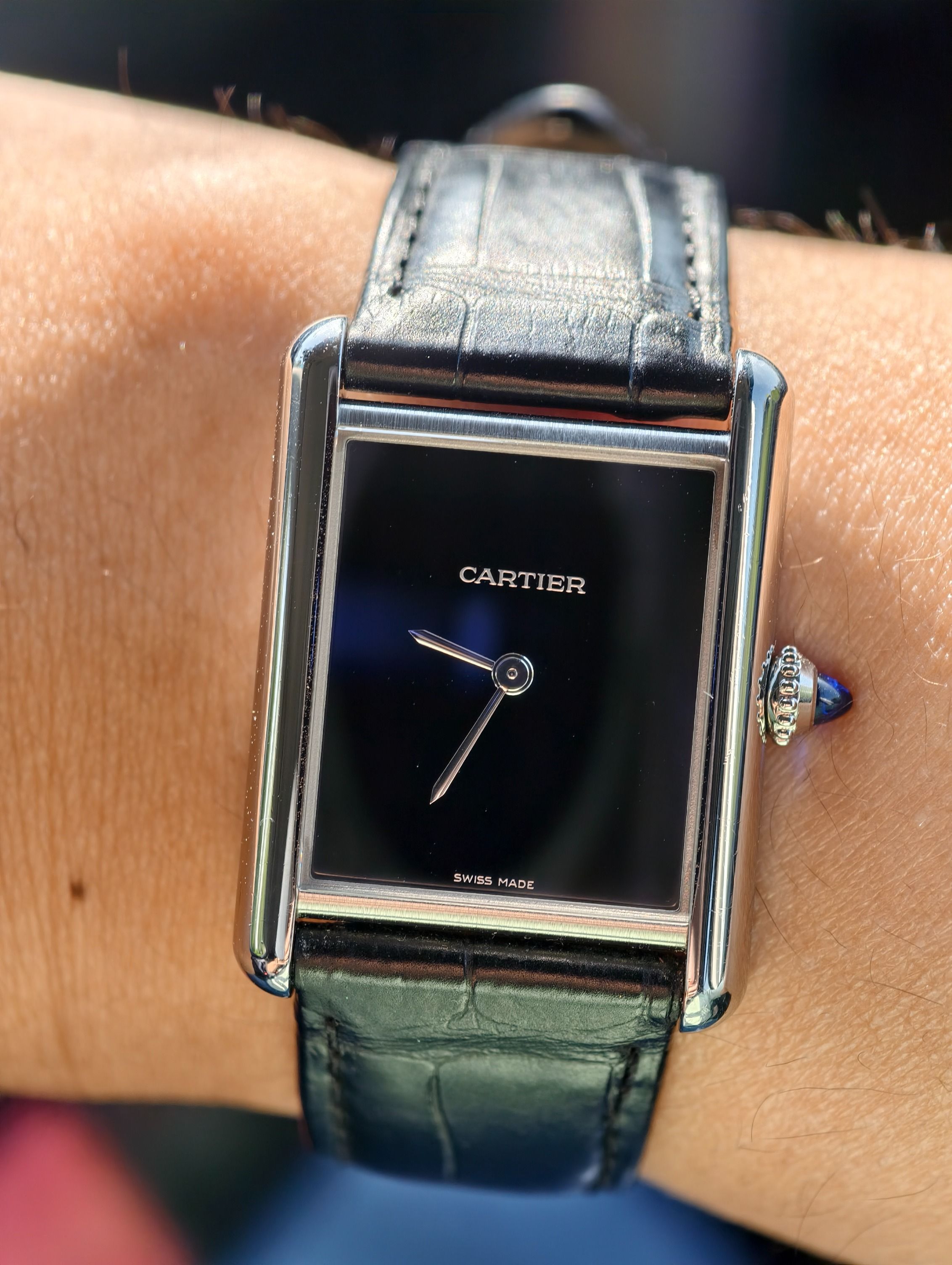 Cartier Tank Must Black Large model WSTA0072, Luxury, Watches on