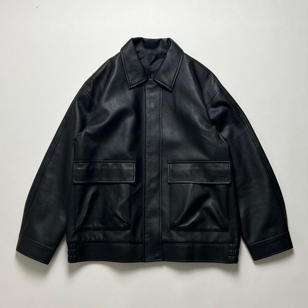 GU Black Faux Leather Jacket - Size L (Category: Coats, Jackets and Outerwear) located in Manila. Submitted by eterna.luxe (Listing ID 1396750373, Image 1). Description: Brandnew GU double pocket leather jacket Pic when worn Height 5’10 Size L Dimensions: L 26 W 23 Condition: 10/10 Color rate: 10/10 Swipe for more details… .