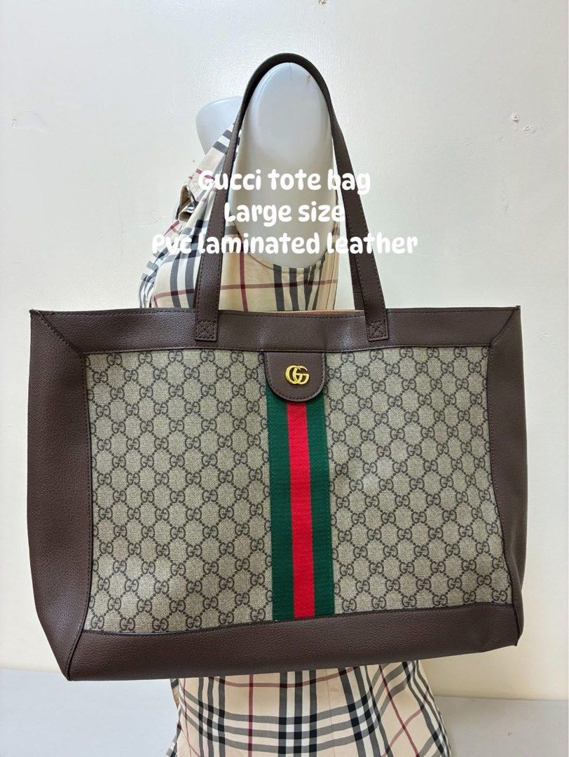 Gucci tote bag (Category: Luxury Bags & Wallets) located in Los Banos. Submitted by ditasbautista2329 (Listing ID 1396837448, Image 1). Description: Gucci tote bag Good as new Actual pictures posted Large size Good for travel.