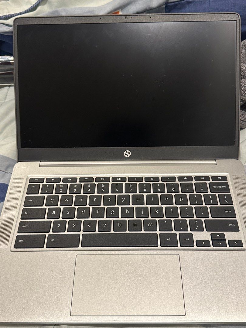 HP Chromebook Laptop (Category: Laptops & Notebooks) located in Manila. Submitted by cchaiprincess (Listing ID 1396793674, Image 2). Description: Negotiable - gifted to me - has bite marks from my cats but overall still working good - no box - with charger.