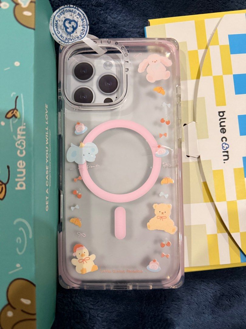 Iphone 16 pro max Blue Corn Magsafe Case (Category: Cases & Sleeves) located in Las Pinas. Submitted by theonewheree (Listing ID 1396786606, Image 2). Description: Magsafe Used for 3 days matte hydrogel installed W/box.