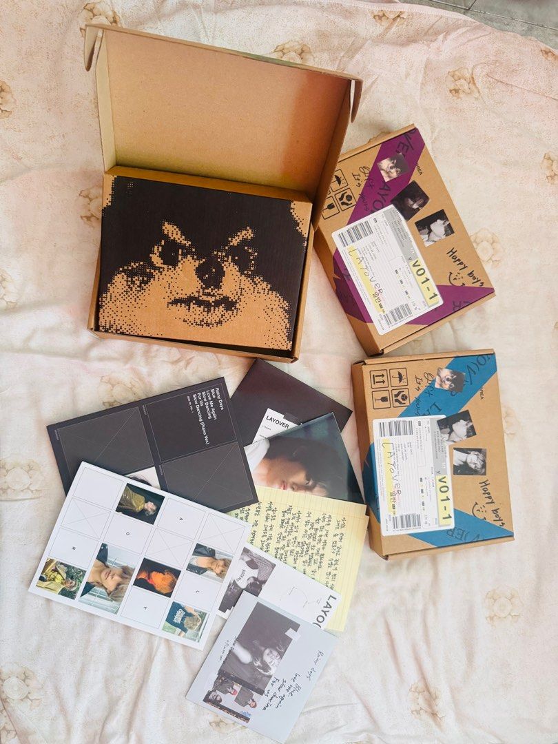 Layover Album (Category: CDs & DVDs) located in Manila. Submitted by carms.ot7 (Listing ID 1396707783, Image 3). Description: - Layover album - Includes album box - Includes all inclusions except photocard - Original packaging - From Korea - will give random Taehyujg Photocard (original) - 350php each. RFS: need funds.