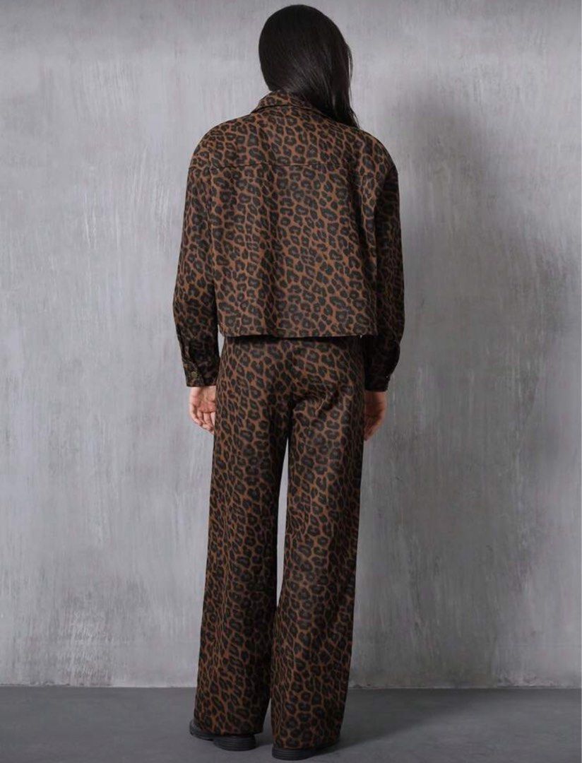 Leopard Print Jacket and Pants Set (Category: Sets or Coordinates) located in Manila. Submitted by louisexoxo_ (Listing ID 1396776943, Image 3). Description: ✅Perfect for spring Brand: SHEIN USED ONCE ONLY Outerwear - Shoulder:57 cm, Length:54.5 cm, Sleeve Length:52.1 cm, Bust:120 cm, Cuff:22 cm, Bicep Pants - Length:104.9 cm, Waist Size:74 cm, Hip Size:104 cm, Thigh:66.4 cm, Inseam:75 cm .