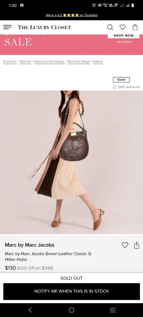 MarcJacobs brown (Category: Luxury Bags & Wallets) located in Angeles City. Submitted by mjshoppingretail (Listing ID 1396704433, Image 1). Description: - Authentic Marc by Marc Jacobs hobo bag - Brown leather - Classic design - Top handle and shoulder strap - Gold-tone hardware - Signature logo plate - High-quality leather - Stylish and functional.