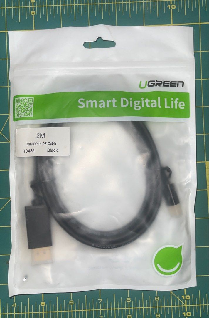 UGreen Mini DP to DP Cable (Category: Cables & Adaptors) located in Pasig City. Submitted by armcjay (Listing ID 1396683915, Image 1). Description: Mini DP to DP Cable Brand: UGreen Length: 2m Color: Black.