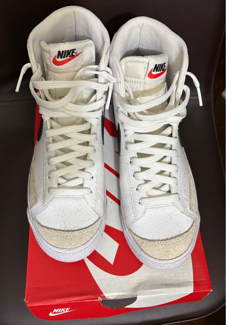 Nike Blazer Mid '77 (GS) (Category: Sneakers) located in Quezon City. Submitted by capfer (Listing ID 1396719396, Image 2). Description: RUSH SELLING! - Nike Blazer Mid ‘77 (GS) -Guaranteed original - Color: Black and white - Iconic swoosh -Very good condition; lady owned -With box -Shipping fee care of buyer -Open to negotiation for sure buyers; let me know your budget 😊.