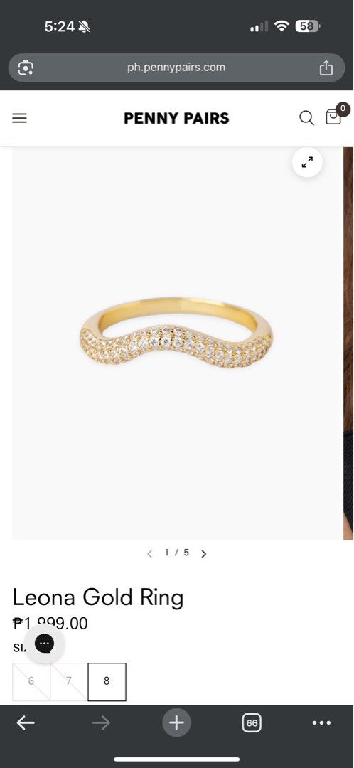Penny Pairs Leona Gold Ring (Category: Rings) located in Taguig. Submitted by preloved_bycarla (Listing ID 1396755038, Image 3). Description: Used only a couple of times then stored. Can pass as new. Size 8. Last 2 photos are from the website for reference. Rfs: Impulse purchase .