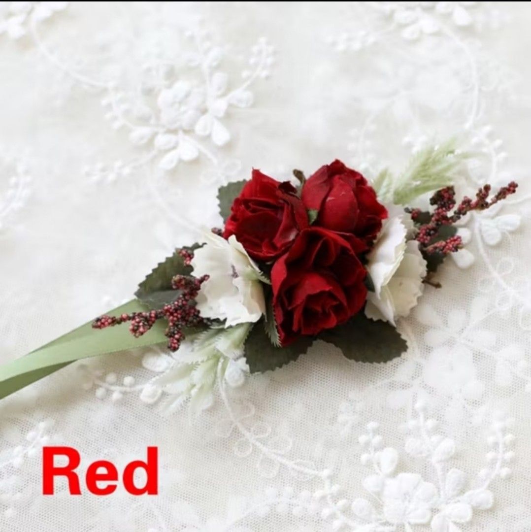 Red Wrist Corsage for Sale (Category: Hair Accessories) located in San Jose del Monte. Submitted by mrs.ca01 (Listing ID 1396703156, Image 1). Description: Selling 2 pcs red wrist corsage for ₱170. Used once, no damage. Perfect for weddings or special occasions! ❤️ 📌Shipping fee is shouldered by the buyer..