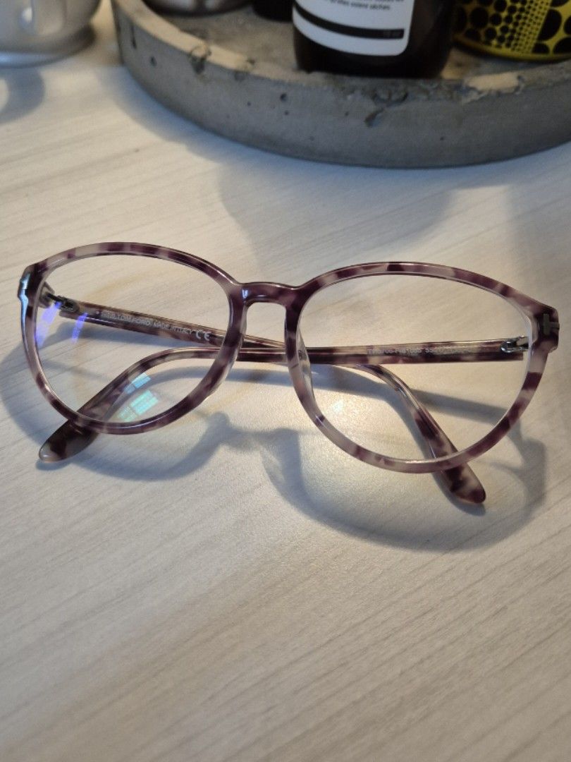 Tom Ford Lavender Round Panto Eyeglasses (Category: Sunglasses & Eyewear) located in Paranaque City. Submitted by nik_dc (Listing ID 1396673438, Image 1). Description: used sparingly for a month model number 5617-B 056 with case and cleaning cloth payment via gcash shipping c/o buyer.