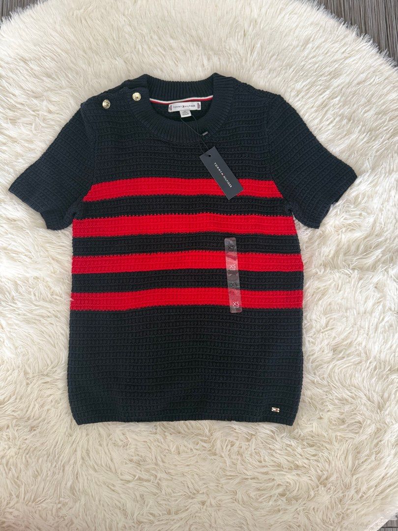 Tommy Hilfiger Cable Knit Cardigan (Category: Blouses) located in Manila. Submitted by personalpreloveddddd (Listing ID 1396707126, Image 2). Description: Tommy hilfiger knitted tops.