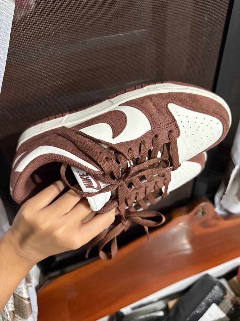 WMNS Nike Dunk Low Next Nature Red Sepia (Category: Sneakers) located in Malabon City. Submitted by decluttergyal (Listing ID 1396771033, Image 3). Description: Bought from Spatio, Opus Mall. Used twice, can pass as brand new once cleaned. Bought for 6k + The color’s so pretty in actual. No minor or major issues, just needs cleaning but I can clean it up for you Size is EUR 38.5. For reference my feet in inches: 8/9 No more haggling please tags: 