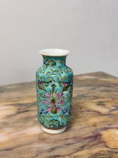 旧家蔵出『清 琺瑯彩纏枝蓮開窗塗金鏤空龍紋六方