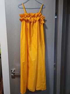 黃色吊帶裙 長裙 寬鬆64220932039681110
