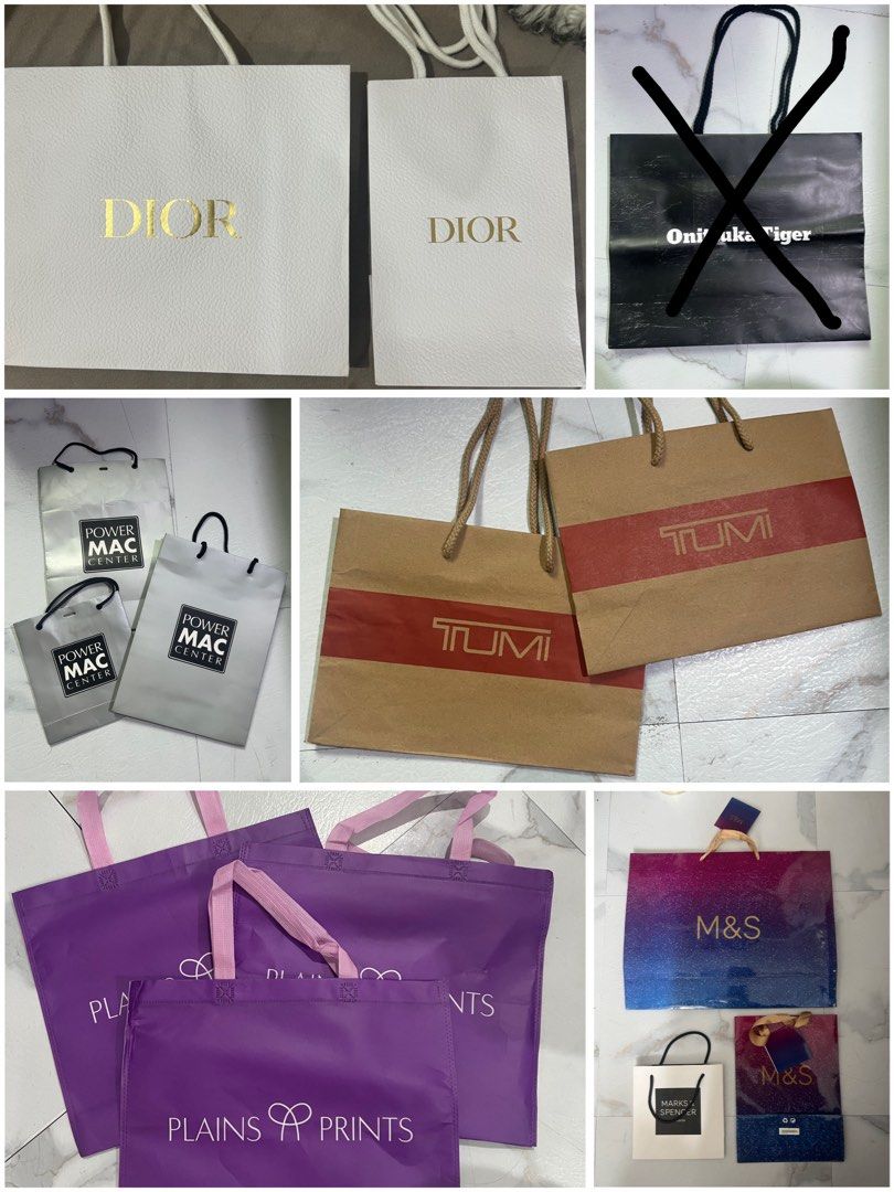 Authentic Paperbags (Category: Luxury Bags & Wallets) located in Quezon City. Submitted by nxdeclutters (Listing ID 1383335650, Image 1). Description: Dior S 350 Dior M 400 Estee Lauder S Power Mac S Power Mac M 200 Marks and Spencer S Marks and Spencer M Marks and Spencer L Onitsuka L - SOLD Bath and Bodyworks S Plains and Prints 50 .