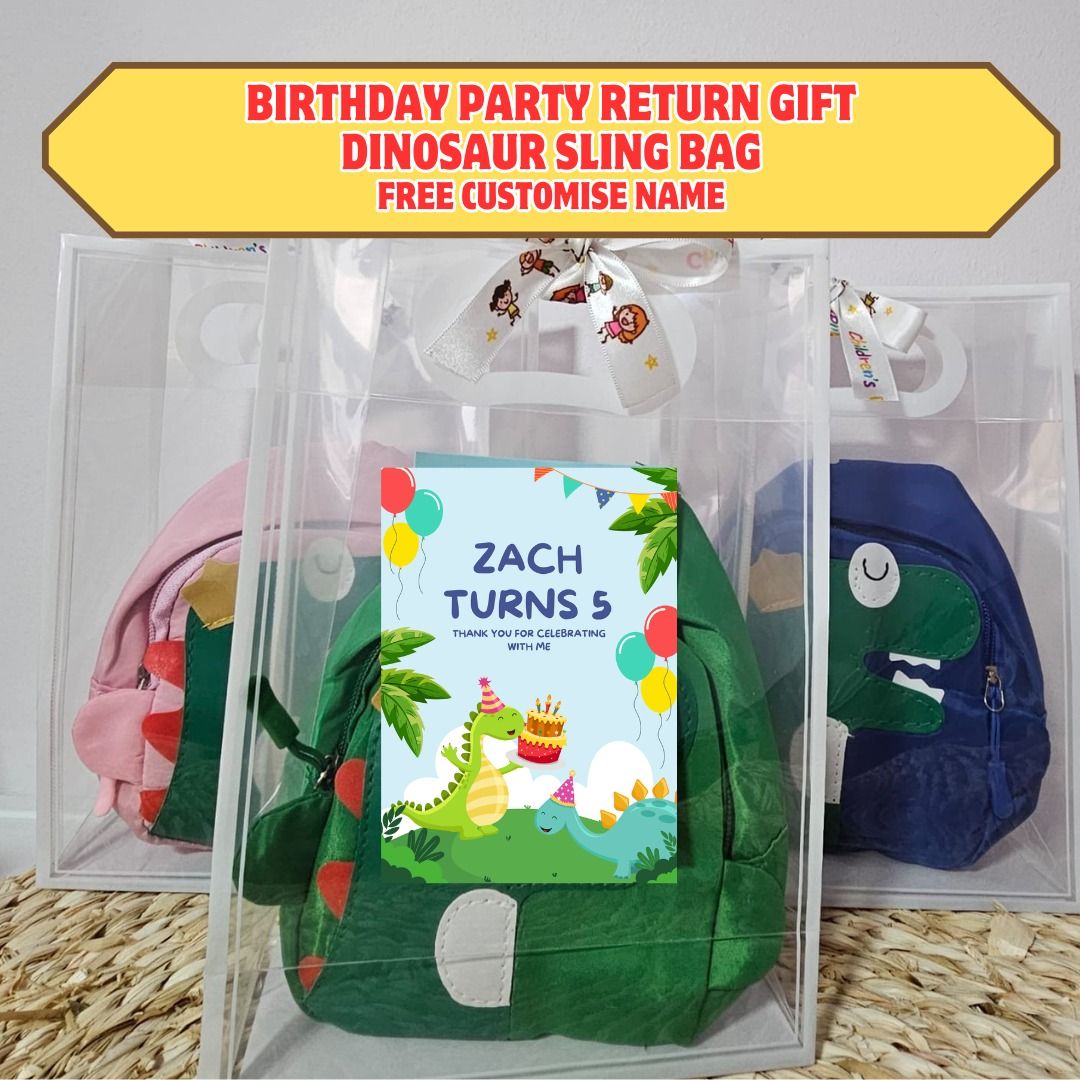 Children Birthday Party Pack Dinosaur Sling Bag | Kids Bag | FREE ...