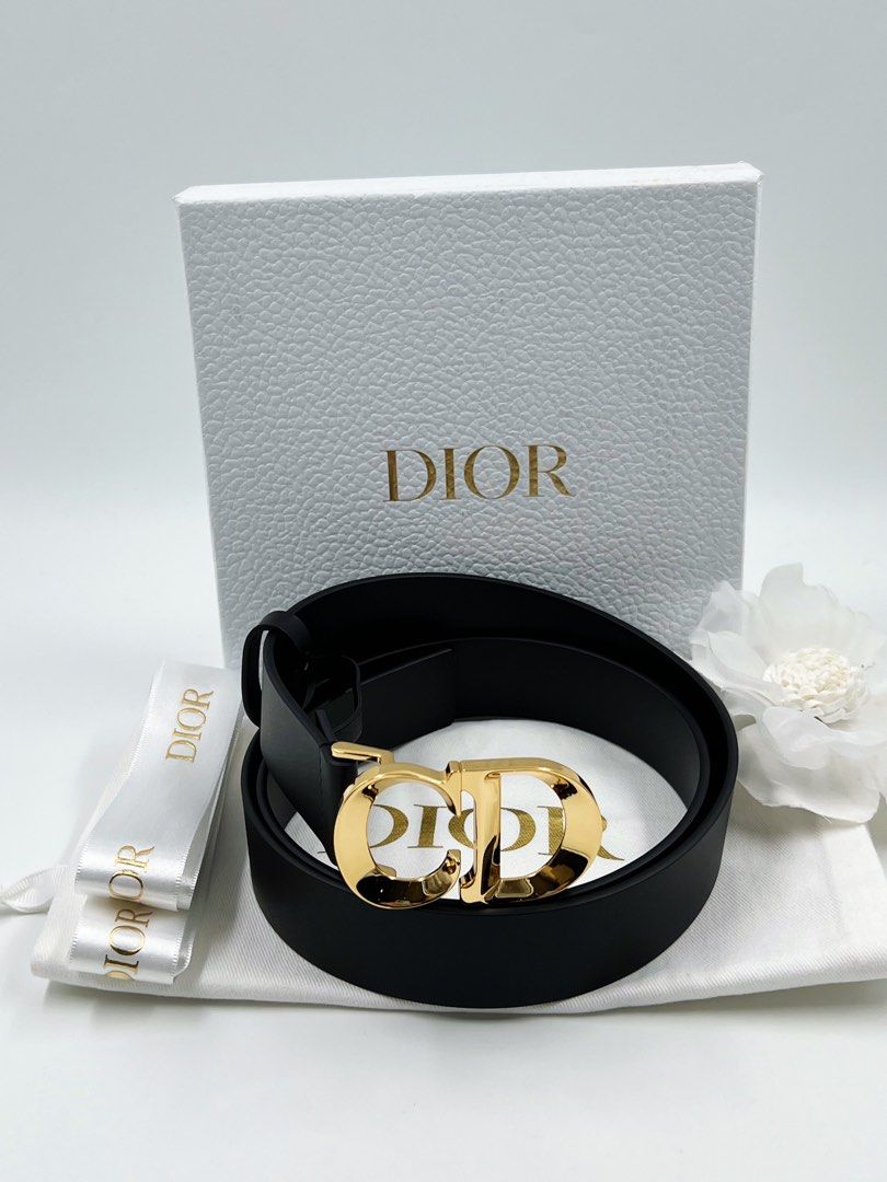 ⚜️Christian Dior C'est belt (Category: Luxury Accessories) located in Makati City. Submitted by 90sangel (Listing ID 1397021889, Image 2). Description: •Item: Christian Dior belt w/ black smooth calfskin. 100% Authentic •Size: 75-95cm 30mm •Condition: As New! free paperbag *Timeless accessory that will lend a couture touch to jeans, a skirt or a dress. 80% calfskin, 20% brass. .