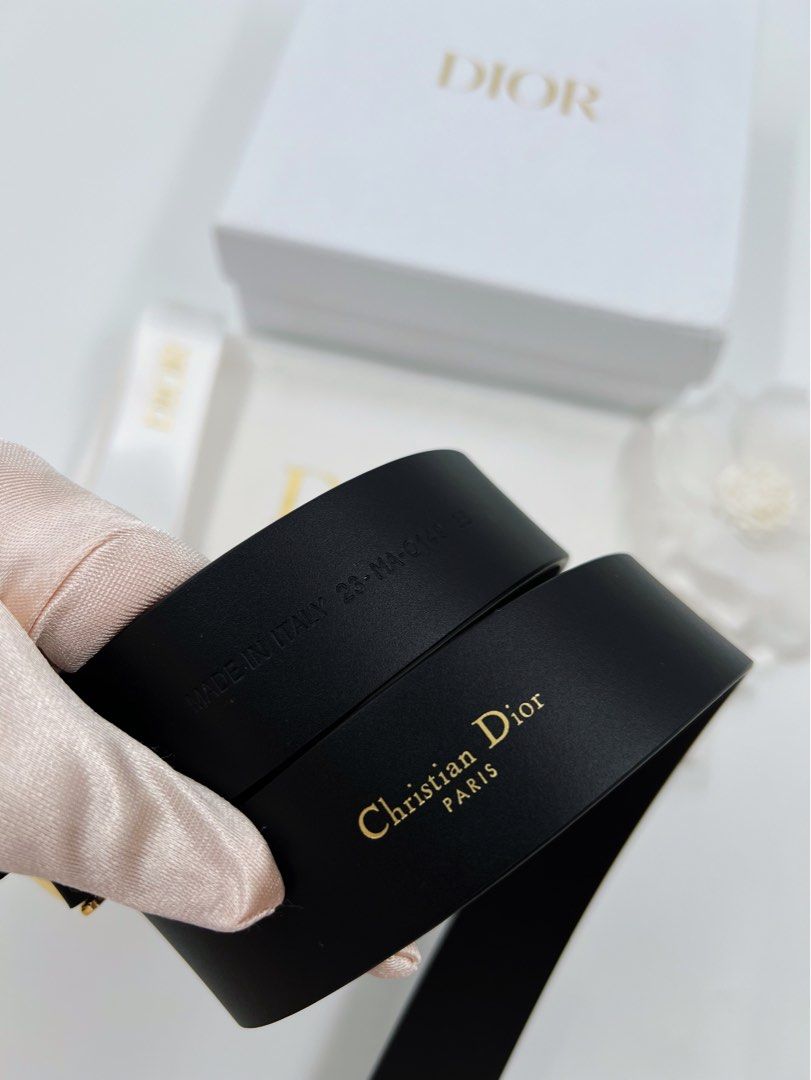 ⚜️Christian Dior C'est belt (Category: Luxury Accessories) located in Makati City. Submitted by 90sangel (Listing ID 1397021889, Image 3). Description: •Item: Christian Dior belt w/ black smooth calfskin. 100% Authentic •Size: 75-95cm 30mm •Condition: As New! free paperbag *Timeless accessory that will lend a couture touch to jeans, a skirt or a dress. 80% calfskin, 20% brass. .