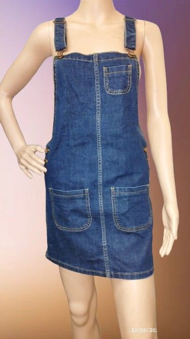 Denim Jumper (Category: Dresses) located in Marikina City. Submitted by izzy_00 (Listing ID 1396845210, Image 1). Description: soft Denim adjustable strap S-M B-36 W-30.
