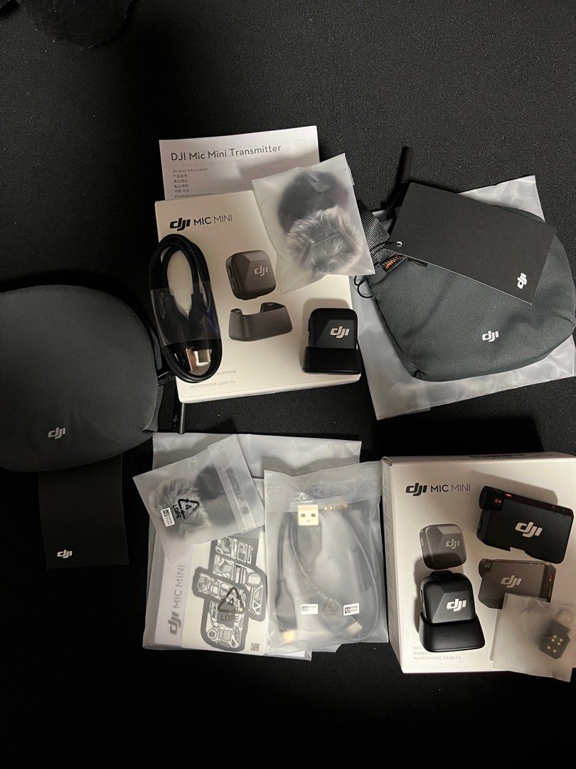 DJI Mic Mini Receiver and Transmitter (Category: Microphones) located in San Jose. Submitted by roxehfoxeh (Listing ID 1396955152, Image 1). Description: - DJI Mic Mini Transmitter - Includes carrying pouch - Charging cables included (unused) - Comes with windscreens (sealed) - Original box and documentation included - Compact and versatile microphone system TAKE ALL ONLY fs: dji mic mini 1 rx+tx & 1 rx complete accessories bought in taiwan last 