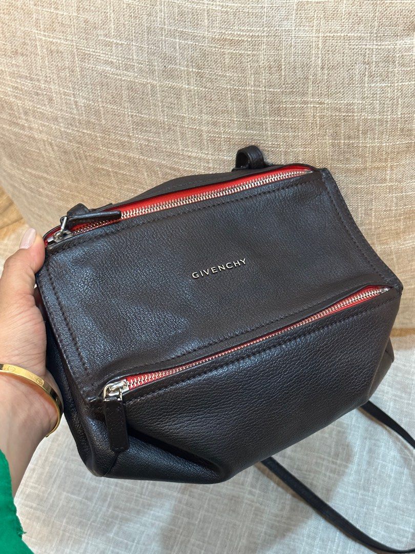 Givenchy mini pandora (Category: Luxury Bags & Wallets) located in Bacolod City. Submitted by bxb_jewelry (Listing ID 1396975591, Image 2). Description: Professionally recolored red to brown Clean interior & hardware — open for lay-away: 3 months Open for nego.