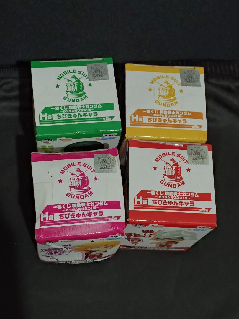 Ichiban Kuji Mobile Suit Stand Again! Gundam (Category: Gundam & Model Kits) located in Compostela. Submitted by buenaflora04681 (Listing ID 1396881033, Image 2). Description: may mga yupi na unti boxes nila sealed take all 4pcs.