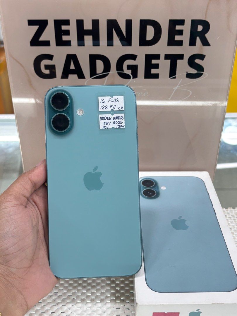iPhone 16 PLUS 128GB OPENLINE (UNDER WARRANTY) NTC APPROVED (Category: iPhone 16 Series) located in San Juan City. Submitted by desireebayal96 (Listing ID 1397017895, Image 1). Description: iPhone 16 PLUS (TEAL) * UNDER WARRANTY MAY. 2026 * NTC APPROVED * OPENLINE * ANY SIM * 100% BATTERY HEALTH (ORIGINAL NOT BOOSTED CAN CHECK 3UTOOLS) * 120 CYCLE COUNT * 100% SMOOTH * NO DENTS * NO ISSUE * NO HISTORY OF REPAIR * FACE ID & TRUETONE WORKING * WITH