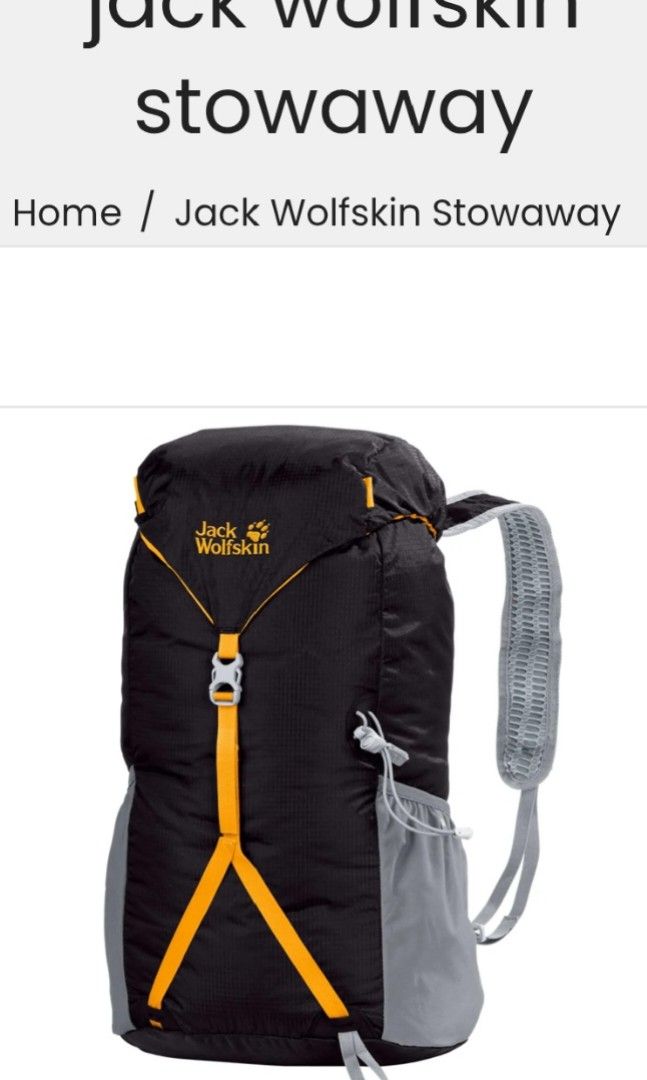Jack Wolfskin Stowaway 22 Backpack Packable outdoor bag (Category: Backpacks) located in Cotabato. Submitted by silvervintage77 (Listing ID 1396861901, Image 1). Description: Jack Wolfskin Stowaway 22 Backpack Packable outdoor bag excellent 10/10 color rate No issue Good as new.