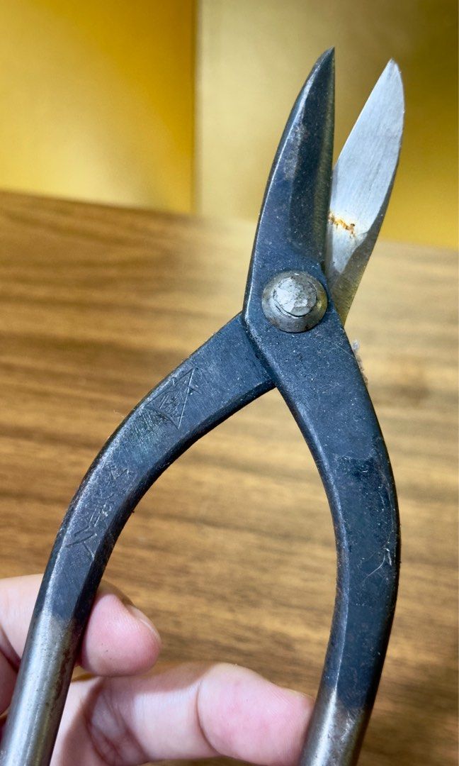 Japanese Bonsai Shears 195mm (Category: Gardening Tools & Ornaments) located in Davao. Submitted by furendorithrifter (Listing ID 1397031119, Image 3). Description: - Japanese bonsai shears - Designed for precision cutting - Curved blade - 195mm full length - Black and silver handles - Well-maintained - Ready for use - Perfect for shaping and pruning bonsai trees.