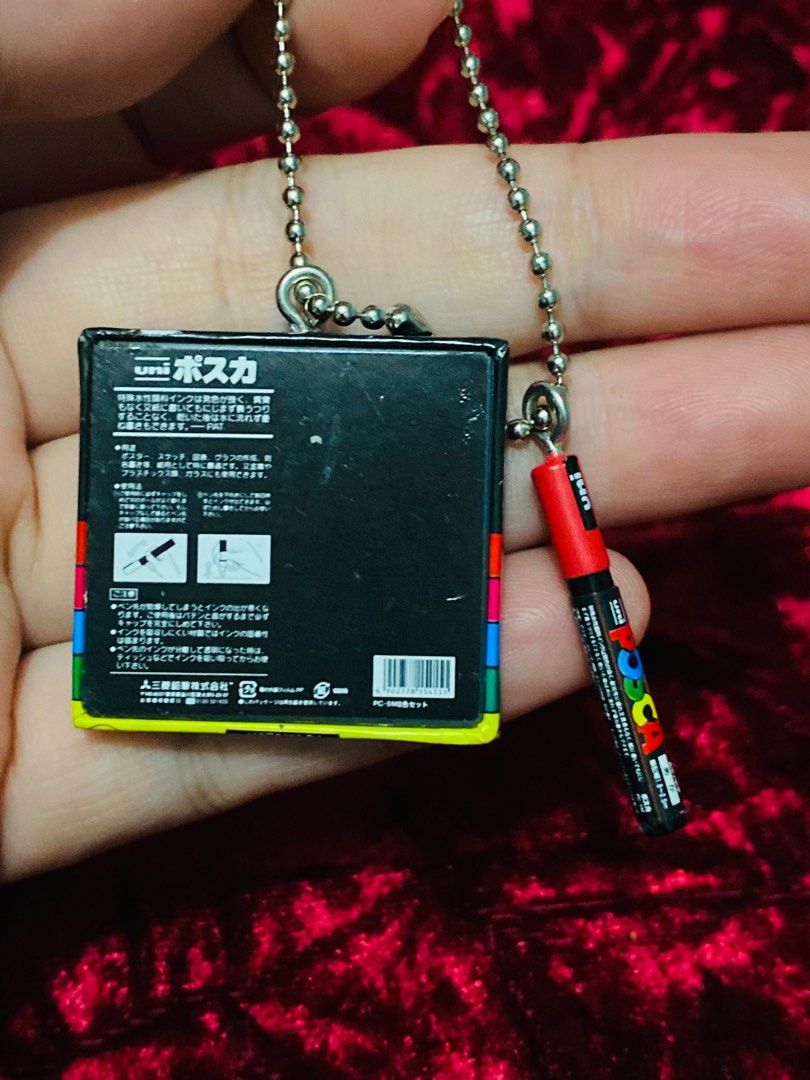Mini POSCA PC-5M Keychain 380 (Category: Craft Supplies & Tools) located in Zamboanga. Submitted by kawaii_omocha_est2020 (Listing ID 1396271999, Image 2). Description: - Miniature POSCA keychain - Includes a tiny box with 8 colors and a PC-5M marker - Box features POSCA logo and Japanese text - Colors are fade-resistant, odorless, and waterproof - Attached to a ball chain ✅Mine now/ Pay now ✅ Please scan all photos for more details. ✅ Manage you