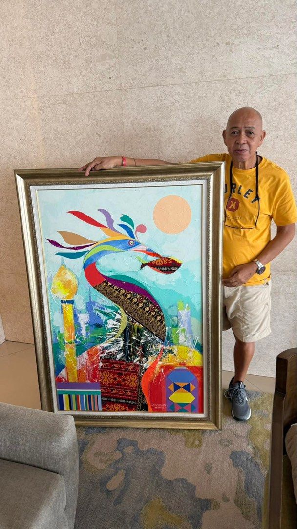 Ramon Doplon Sarimanok (Category: Art & Prints) located in Manila. Submitted by jkls_ (Listing ID 1354998563, Image 3). Description: Marawi Series (Sarimanok), 2025 32”x48” Acrylic on canvas With COA .