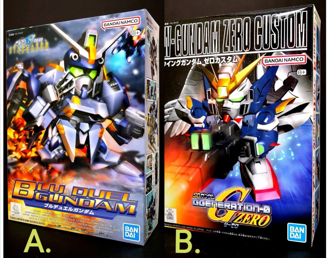 💥🆕SD GUNDAM BB戰士🟡A. 295* BLU DUEL GUNDAM 蔚藍決鬥高達🔴B. 203*G世代飛翼零式天使高達*BANDAI  GUNDAM BB戰士高達模型系列*, 興趣及遊戲, 玩具& 遊戲類-