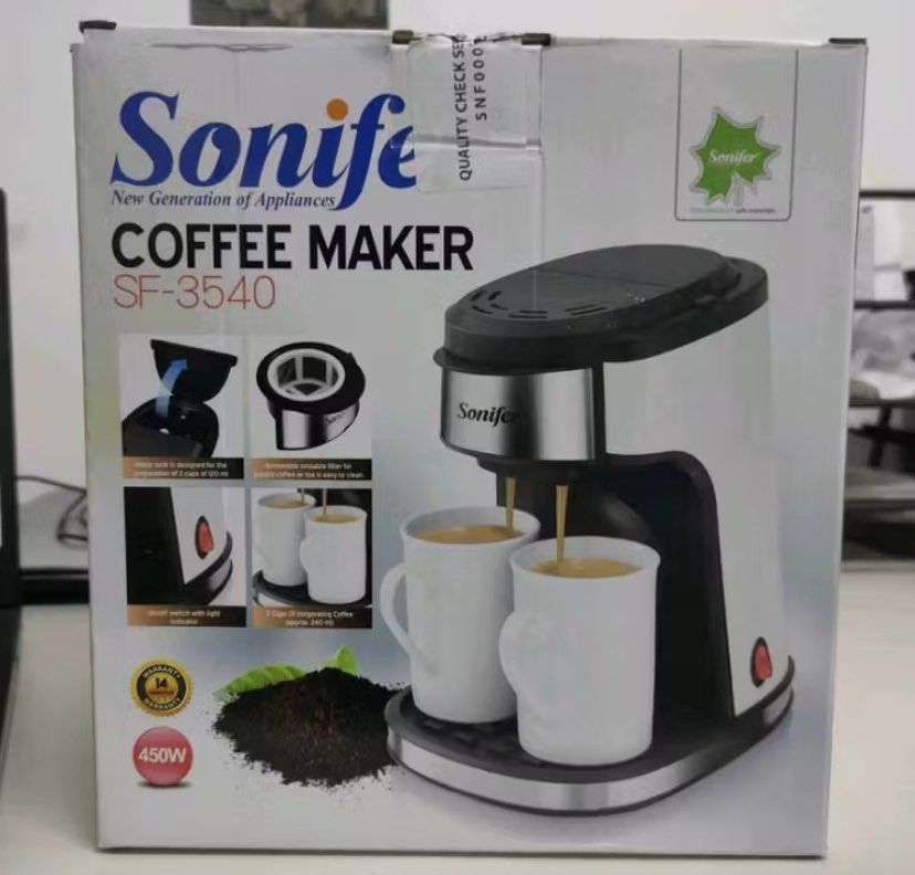 Sonifer Coffee Maker (Category: Coffee Machines & Makers) located in Puerto Princesa. Submitted by jiyu_lei (Listing ID 1396890133, Image 2). Description: Perfect sa mga nagddorm/students. disclaimer : wala na ung cups naiwan sa dating boarding house but I will give you two cups free to replace it..