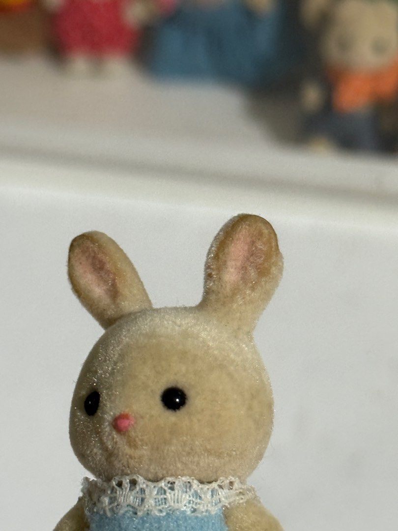 Sylvanian Families Milk Rabbit Baby Figure (damaged) (Category: Designer & Blind Box Toys) located in Antipolo. Submitted by kiksy.closet (Listing ID 1397031641, Image 3). Description: Sylvanian Families Milk Rabbit Baby Figure (damaged) - with major flaws (stains, bald parts on the ears) - kindly check posted pics to evaluate the condition.