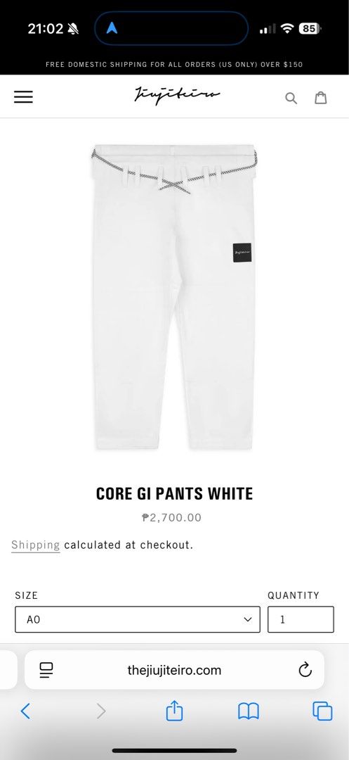 The Jiuiteiro Core Gi Pants - White A0 (Category: Combat Sports) located in Las Pinas. Submitted by lextui (Listing ID 1396989852, Image 1). Description: - Brand new with packaging - Jiuiteiro Core Gi Pants - Lightweight and durable cotton rip-stop fabric - Designed for extended training sessions - Reinforced stitching for durability - Tailored fit for unrestricted movement.