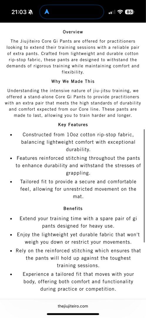 The Jiuiteiro Core Gi Pants - White A0 (Category: Combat Sports) located in Las Pinas. Submitted by lextui (Listing ID 1396989852, Image 2). Description: - Brand new with packaging - Jiuiteiro Core Gi Pants - Lightweight and durable cotton rip-stop fabric - Designed for extended training sessions - Reinforced stitching for durability - Tailored fit for unrestricted movement.