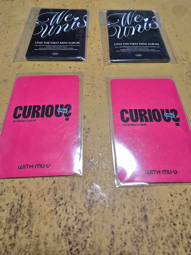 UNIS Curious Withmuu POB Photocards (With Freebies) (Category: K-Wave Merchandise) located in Rizal. Submitted by tidehunter7 (Listing ID 1397035177, Image 2). Description: For Sale Unis Curious Withmuu POB Photocards Hyeonju and Seowon with Free UNIS We Unis First Fancon in Manila Photocards For shipping payment first or meetup only at SM City San Mateo RFS: - Decluttering.