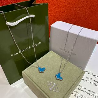 🌟Quality Assurance🌟Van Cleef & Arpels Sweet Alhambra Turquoise Butterfly Necklace64222391375105110