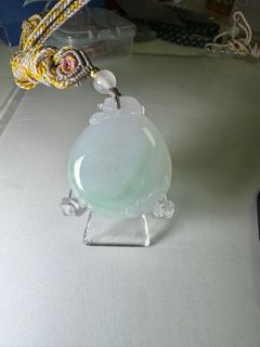 緬甸🇲🇲翡翠A玉，冰種甜色飄花大錢袋64222830518018110