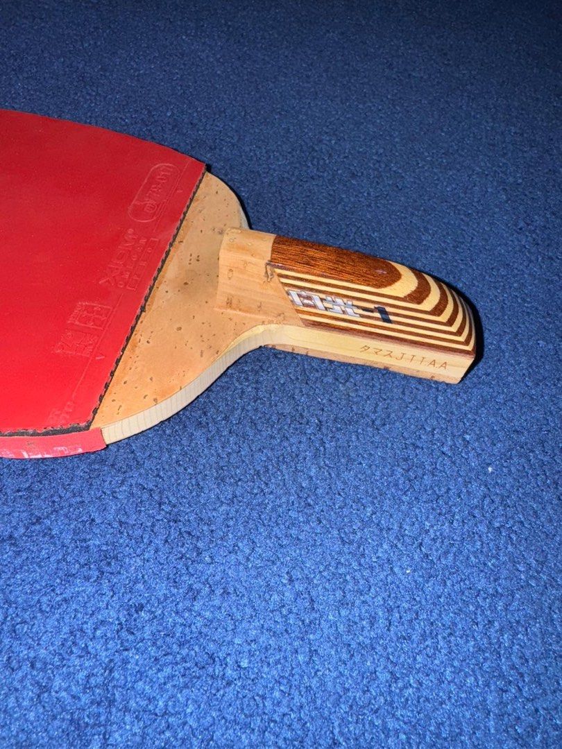 Butterfly Senkoh - 1 闪光一号 Table Tennis Ping Pong Paddle (Category: Racket & Ball Sports) located in Singapore. Submitted by hewletto (Listing ID 1397182762, Image 1). Description: Butterfly Senkoh - 1 闪光一号 Table Tennis Ping Pong Vintage Paddle. Condition: Lightly used Comes with newly installed rubber XIOM OmegaIV red rubber Selling as-is condition..
