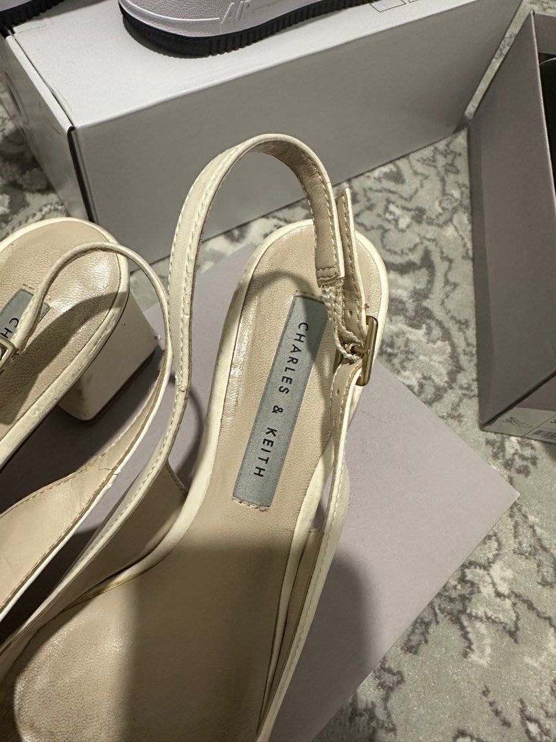 Charles & Keith White Heels (As-Is) (Category: Heels) located in Bayan Lepas. Submitted by httpdons (Listing ID 1397218388, Image 2). Description: .