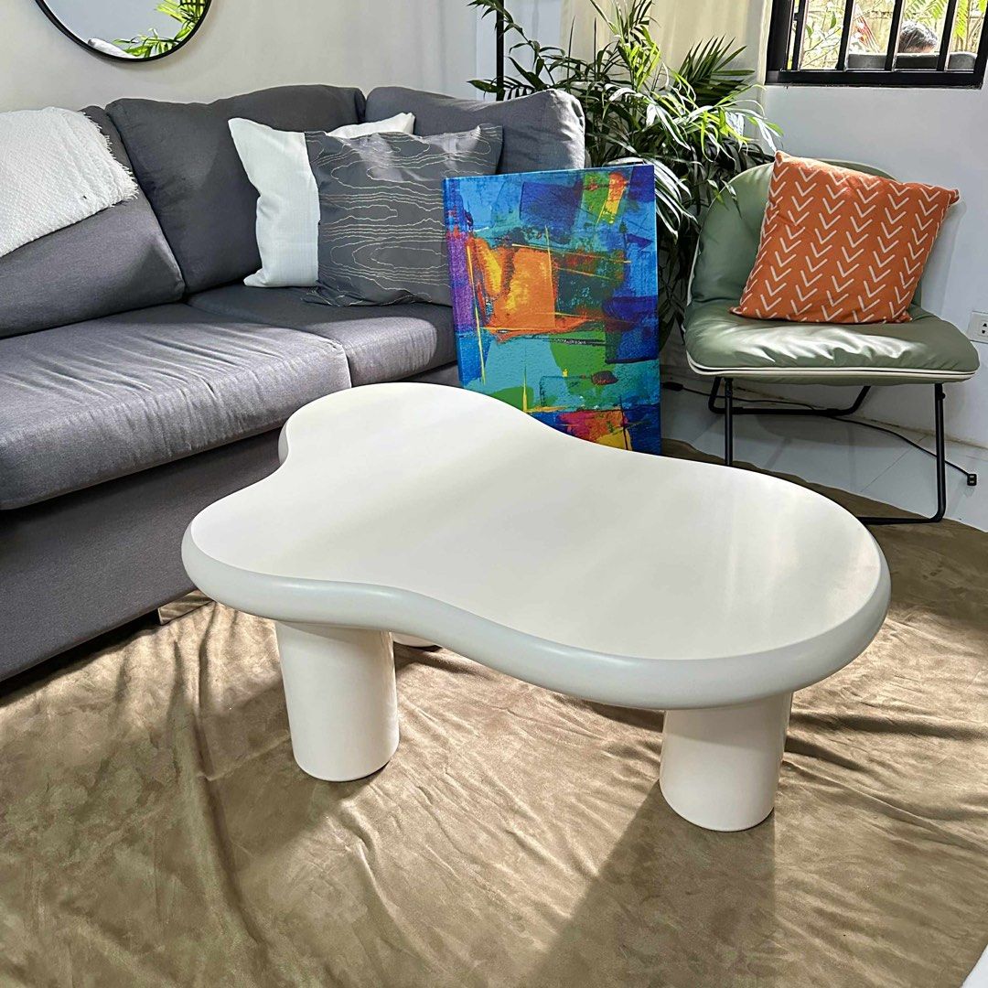 Minimalist Cloud Table (Category: Tables & Sets) located in Marikina City. Submitted by pamelamoralde055 (Listing ID 1397219621, Image 3). Description: Cloud Modern Table - Stylish oval coffee table - Modern design - Available in black and white - Sturdy cylindrical legs - Perfect for living rooms - Ideal for decor and snacks.